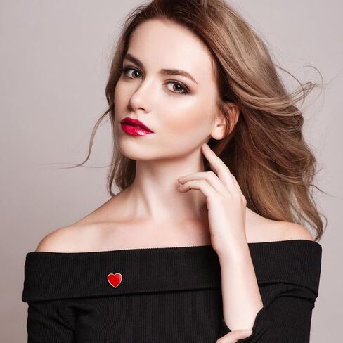12 Pcs Red Heart Pin Badges, Decorative Heart Brooches for Valentine's Day Party Favors, Clothing Accessories, Collar Pins in Saudi Arabia