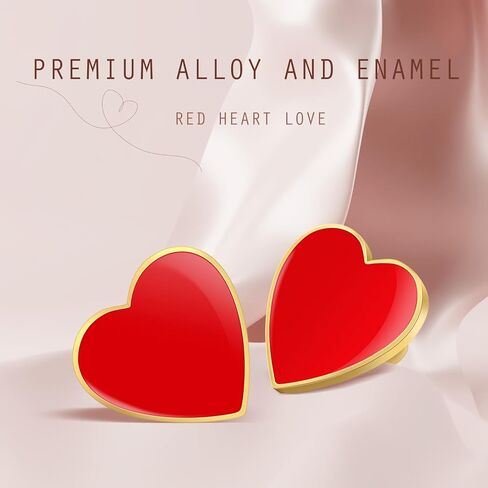 12 Pcs Red Heart Pin Badges, Decorative Heart Brooches for Valentine's Day Party Favors, Clothing Accessories, Collar Pins in Saudi Arabia