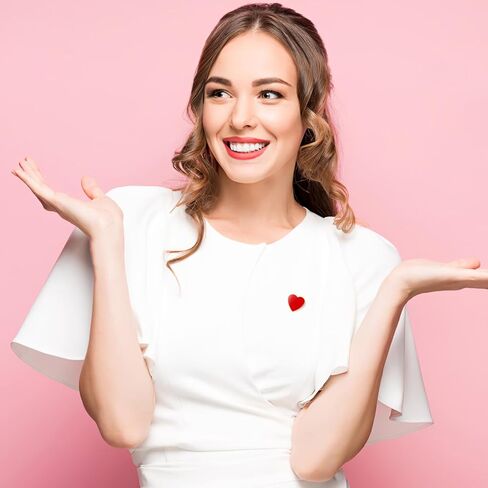 12 Pcs Red Heart Pin Badges, Decorative Heart Brooches for Valentine's Day Party Favors, Clothing Accessories, Collar Pins in Saudi Arabia
