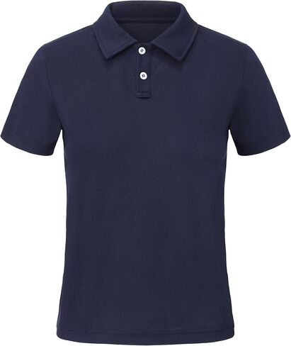 Boys Polo Shirts Kids Performance Polo Shirts School Uniform Golf Dry Fit Youth Collared Athletic Quick Dry Shirt UPF50 in Saudi Arabia