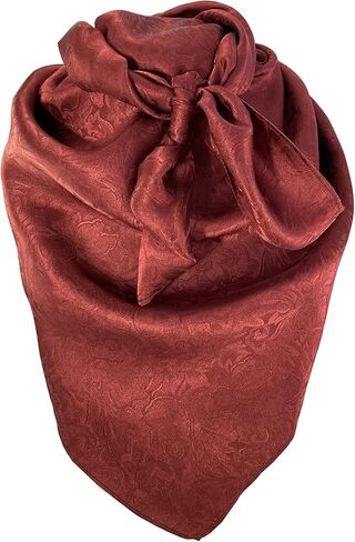 Yellowstone Wild Rag Western Bandana Scarf 100% Silk 35" Jacquard Burgundy Red in Saudi Arabia