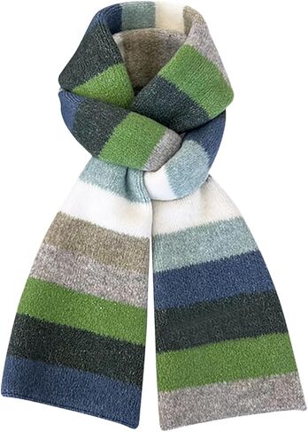 أزياء قوس قزح مخطط وشاح الشتاء سميكة الأوشحة الصوفية هدايا العيد in Kuwait