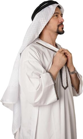 رجل مسلم كوفية الحجاب العربي شماغ التكتيكية الصحراء غطاء الرأس العربية الكوفية وشاح زي الملحقات in Kuwait