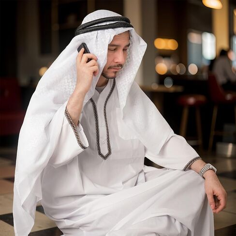 رجل مسلم كوفية الحجاب العربي شماغ التكتيكية الصحراء غطاء الرأس العربية الكوفية وشاح زي الملحقات in Kuwait