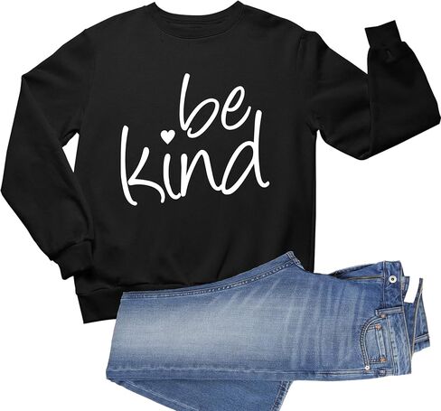سويت شيرت Go All Out Adult Be Kind Heart ذو رقبة دائرية in Kuwait
