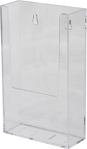 Clear-Ad - حامل كتيبات ثلاثي الطي مثبت على الحائط من الأكريليك مقاس 4 × 9 (عبوة من 6 قطع) - حاملات بطاقات بلاستيكية معلقة - مطبوعات مثبتة على الحائط، كتيب، مظاريف، فواتير، بريد، رسائل، عرض القائمة - LHW-M141 in Kuwait