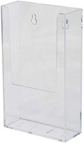 Clear-Ad - حامل كتيبات ثلاثي الطي مثبت على الحائط من الأكريليك مقاس 4 × 9 (عبوة من 6 قطع) - حاملات بطاقات بلاستيكية معلقة - مطبوعات مثبتة على الحائط، كتيب، مظاريف، فواتير، بريد، رسائل، عرض القائمة - LHW-M141 in Kuwait