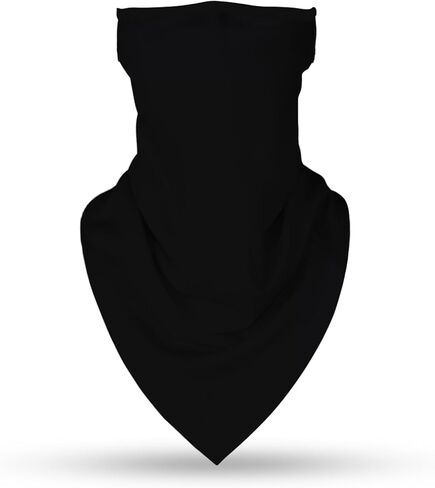 YAYOUREL الصلبة الأسود الرقبة قناع الوجه يغطي عصابات للرجال النساء الصيف الأشعة فوق البنفسجية الوجه وشاح قناع غطاء الأذن حلقة ثقب مثلث قناع الوجه أغطية الرأس لصيد الأسماك الجري ركوب الدراجات المشي لمسافات طويلة in Kuwait
