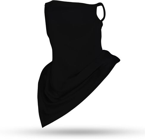 YAYOUREL الصلبة الأسود الرقبة قناع الوجه يغطي عصابات للرجال النساء الصيف الأشعة فوق البنفسجية الوجه وشاح قناع غطاء الأذن حلقة ثقب مثلث قناع الوجه أغطية الرأس لصيد الأسماك الجري ركوب الدراجات المشي لمسافات طويلة in Kuwait