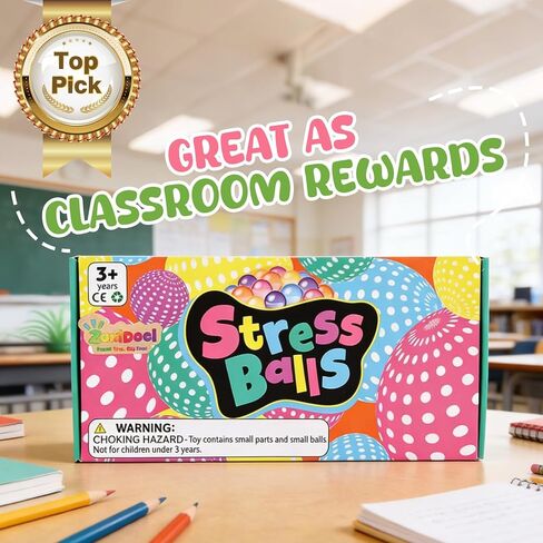 ZaxiDeel Slow Rising Sensory Stress Ball 8 Pack, Squeeze Ball Stretchy Fidget Ball for Anxiety Stress Relief, ADHD Autism Sensory Fidget Toys for Hand Therapy in Kuwait