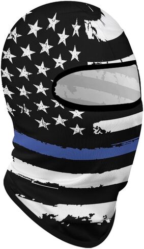 رقيقة الخط الأزرق الولايات المتحدة الأمريكية العلم بالاكلافا قناع التزلج قناع الرأس كامل الوجه قناع يندبروف غطاء الوجه الشمس الأشعة فوق البنفسجية حماية وشاح للرجال النساء في الهواء الطلق الرياضة ركوب الدراجات in Kuwait
