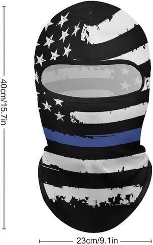 رقيقة الخط الأزرق الولايات المتحدة الأمريكية العلم بالاكلافا قناع التزلج قناع الرأس كامل الوجه قناع يندبروف غطاء الوجه الشمس الأشعة فوق البنفسجية حماية وشاح للرجال النساء في الهواء الطلق الرياضة ركوب الدراجات in Kuwait