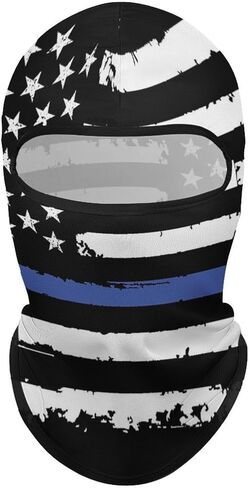 رقيقة الخط الأزرق الولايات المتحدة الأمريكية العلم بالاكلافا قناع التزلج قناع الرأس كامل الوجه قناع يندبروف غطاء الوجه الشمس الأشعة فوق البنفسجية حماية وشاح للرجال النساء في الهواء الطلق الرياضة ركوب الدراجات in Kuwait