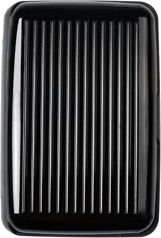 حامل بطاقات الائتمان، محفظة بطاقات معدنية بخاصية حجب تحديد الهوية بموجات الراديو، حافظة بطاقات عمل للنساء والرجال، أسود in Kuwait