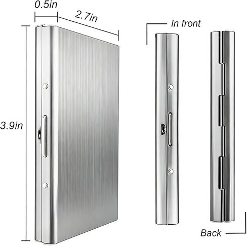 Stainless Steel RFID Blocking Card Holder, Slim Metal Credit Card Case with 6 Slots (Silver) in Kuwait