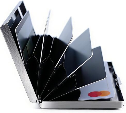 Stainless Steel RFID Blocking Card Holder, Slim Metal Credit Card Case with 6 Slots (Silver) in Kuwait
