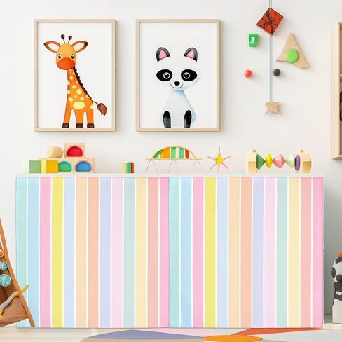 gisgfim 6 Pcs Classroom Cabinet Curtain for Storage Shelves 24.02 x 24.61 Inches Shelf Curtains Self Adhesive Curtains for Kindergarten School Playroom Home Under Desk Privacy Drape (Pastel) in Saudi Arabia