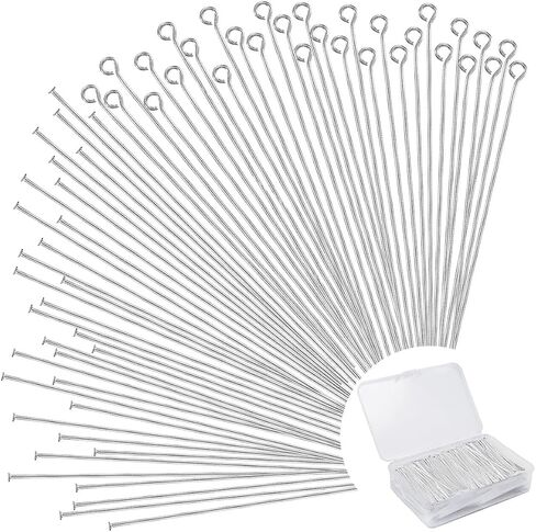 600 Pieces 2 Inch Flat Head Pins Eye Pins for Jewelry Making DIY, Straight Bendable Ball Headpin Gold and Sliver Jewelry Metal End Headpins for Craft Earring Necklace Bracelet Pendant Supplies in Kuwait