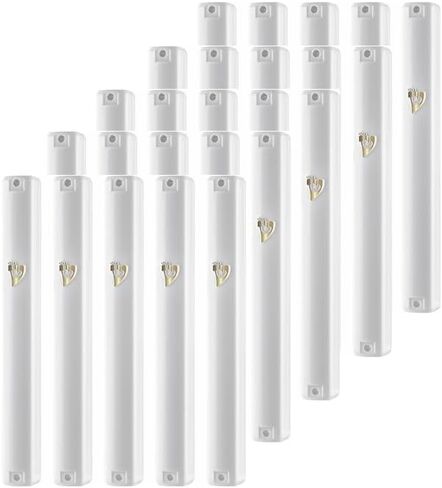 MEZUZAH CASE Holder (shidell) בית מזוזה Plastic Silver shin Rectangle Shape Waterproof Rubber Cork Lot of 25 pcs (SIZE 10 FOR 10 cm scroll, CLEAR SILVER SHIN) in Kuwait