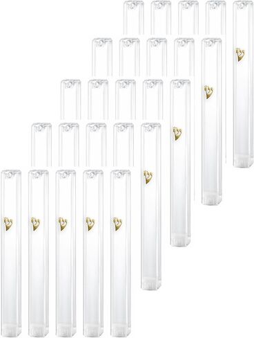 MEZUZAH CASE Holder (shidell) בית מזוזה Plastic Silver shin Rectangle Shape Waterproof Rubber Cork Lot of 25 pcs (SIZE 10 FOR 10 cm scroll, CLEAR SILVER SHIN) in Saudi Arabia