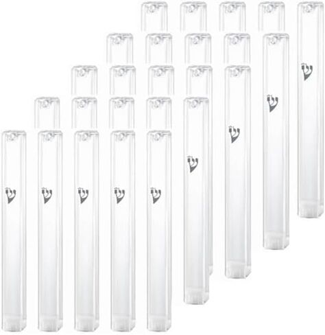 MEZUZAH CASE Holder (shidell) בית מזוזה Plastic Silver shin Rectangle Shape Waterproof Rubber Cork Lot of 25 pcs (SIZE 10 FOR 10 cm scroll, CLEAR SILVER SHIN) in Saudi Arabia