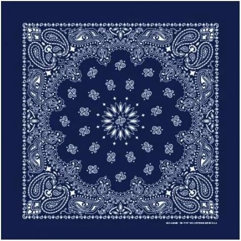 Hav-A-Hank Navy Paisley Bandanna, 22x22, Made in USA, Blue in Saudi Arabia