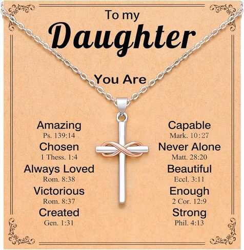 UPROMI You Are Loved and Chosen – Cross Necklace for Daughter, Christian Gifts for Teen Girls in Saudi Arabia