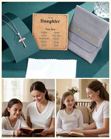 UPROMI You Are Loved and Chosen – Cross Necklace for Daughter, Christian Gifts for Teen Girls in Saudi Arabia