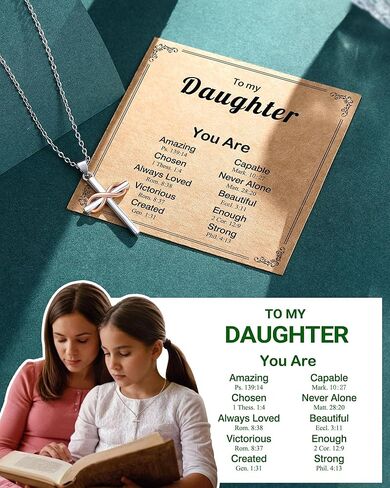 UPROMI You Are Loved and Chosen – Cross Necklace for Daughter, Christian Gifts for Teen Girls in Saudi Arabia
