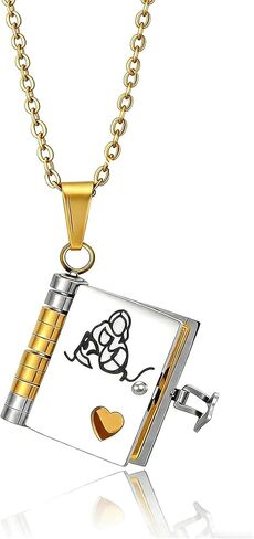 قلادة كتاب للابنة/الحفيدة، أجمل قلادة كتاب الفصل مع 6 صفحات. معلومات منقوشة هدية عيد ميلاد فريدة للابنة/الحفيدة in Kuwait