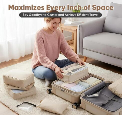 9 مجموعات من مكعبات التعبئة لحقائب السفر ومجموعات أمتعة السفر ومنظمات التعبئة وحقائب تنظيم السفر ومنظم الأمتعة مع الأحذية/الأدوات/حقيبة الغسيل in Kuwait