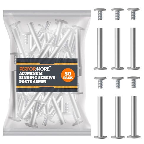 Performore Professional Thermal Binding System | Programmable Aluminum Screw Posts | Durable 65 mm Silver Chicago‑Style Binding Kit – 50PCS in Saudi Arabia