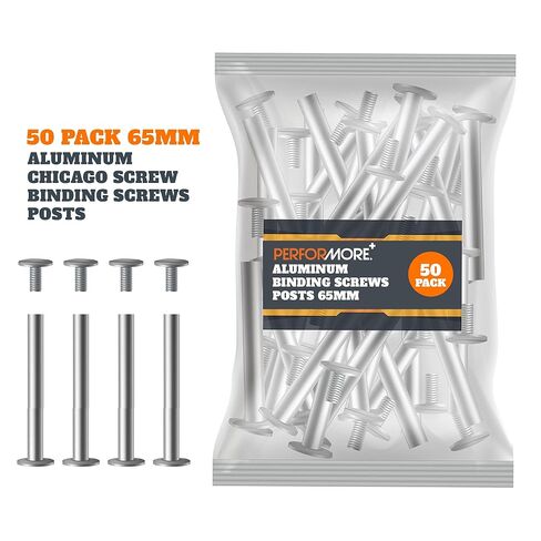 Performore Professional Thermal Binding System | Programmable Aluminum Screw Posts | Durable 65 mm Silver Chicago‑Style Binding Kit – 50PCS in Saudi Arabia