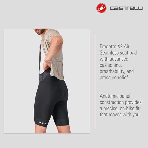 CASTELLI Men’s Endurance 4 Bibshort, Road Cycling Bibshorts, Seat Pad & Endurance Evolution Fabric for Long-Distance Comfort in Kuwait