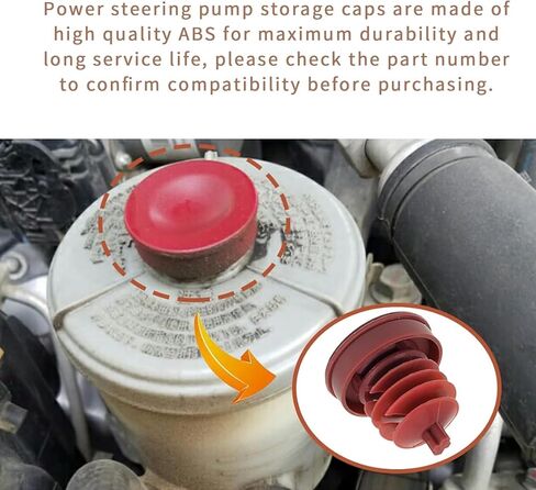 2-Pack Power Steering Reservoir Cap for Honda, Hydraulic Power Steering Reservoir Cap Replacement 53697-SB3-952, Compatible with Honda Accord Odyssey CRV Civic RD5/7 & Acura(Red) in Saudi Arabia