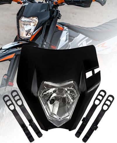 XINGWU Dirt Bike Headlight Kit,Pit Bike Headlight,Universal Motorcycle Headlight,Headlamp Frontlight,Motorcycle Head Lamp Kit for Most Dirt Pit Bike (black, Normal（XWLIGA) in Saudi Arabia