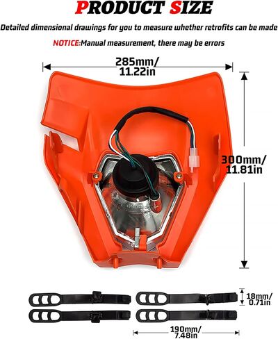 XINGWU Dirt Bike Headlight Kit,Pit Bike Headlight,Universal Motorcycle Headlight,Headlamp Frontlight,Motorcycle Head Lamp Kit for Most Dirt Pit Bike (black, Normal（XWLIGA) in Saudi Arabia