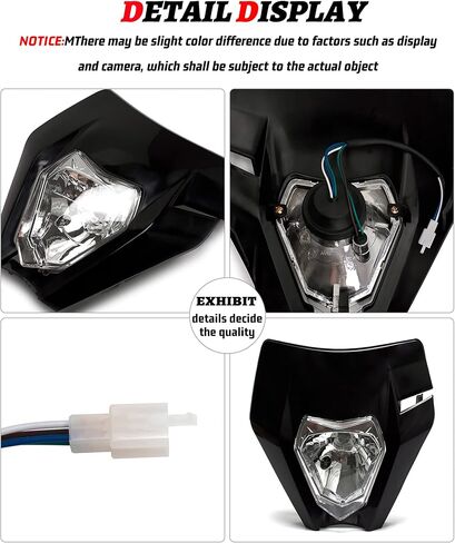 XINGWU Dirt Bike Headlight Kit,Pit Bike Headlight,Universal Motorcycle Headlight,Headlamp Frontlight,Motorcycle Head Lamp Kit for Most Dirt Pit Bike (black, Normal（XWLIGA) in Saudi Arabia
