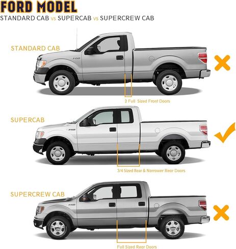 لوحات الجري Perfit Liner مقاس 6 بوصات متوافقة مع سيارة Ford F-150 Super Crew Cab لعام 2009-2014 - قضبان نيرف ذات قضبان جانبية (سبائك الألومنيوم، للمركبات ذات 4 أبواب كاملة الحجم، أسود غير لامع) in Saudi Arabia