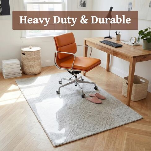 سجادة كرسي مكتب Leinuosen للسجاد عالي التحمل مقاس 46 بوصة × 60 بوصة كبير من البلاستيك الشفاف لأرضية مكتب الكمبيوتر وواقي السجاد مع قبضة غير قابلة للانزلاق للأرضيات المنخفضة والمسطحة والسجاد والمنزل والمكتب in Kuwait