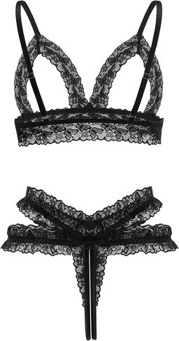 Avidlove Lace Lingerie Set for Women Sexy Cutout Matching Bra and Panty Sets 2 Piece Wireless Bralette Outfits S-XXL in Saudi Arabia