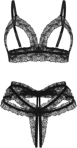 Avidlove Lace Lingerie Set for Women Sexy Cutout Matching Bra and Panty Sets 2 Piece Wireless Bralette Outfits S-XXL in Saudi Arabia