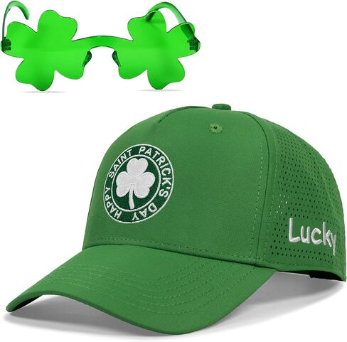 قبعة عيد القديس باتريك للرجال والنساء، هدايا إكسسوارات سانت باتيس الأيرلندية، قبعة سائق الشاحنة لاكي شامروك in Kuwait