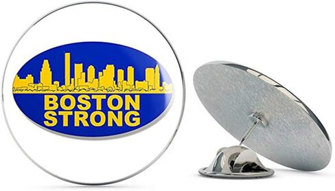 Oval Skyline Boston Strong (Marathon Run Running Remember) Metal 0.75" Lapel Hat Pin Tie Tack Pinback in Saudi Arabia