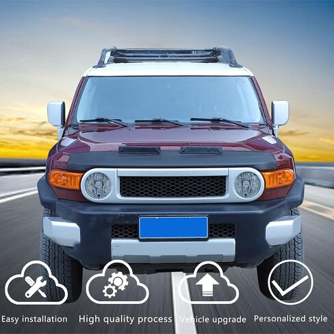 غطاء رأس غطاء محرك السيارة، غطاء حماية غطاء المحرك متوافق مع Toyot@ FJ Cruiser 2007-2021 غطاء حماية حمالة صدر غطاء محرك السيارة، غطاء تزيين حمالة صدر محرك السيارة in Kuwait