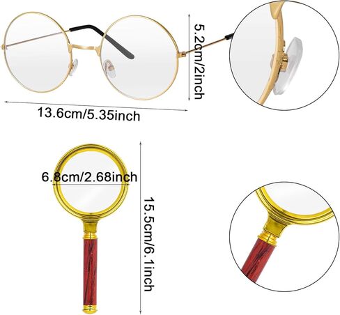 7Pcs Grandpa Old Man Costume Kit - Hat, Glasses, Cane, Bow Tie, Suspenders, Magnifying Glass, Gray Mustache and Eyebrows in Saudi Arabia