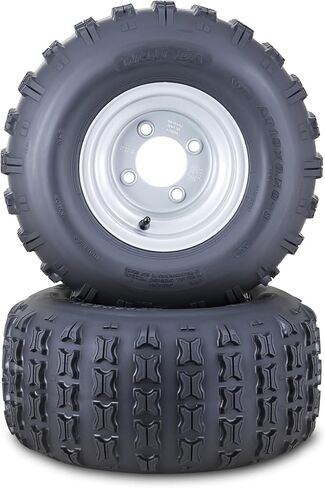 WANDA ATV Golf Cart Tire & Wheel 18X9.5-8 4-Ply with 4 Lugs on 4" PCD Silver Wheel-10008,SET 2 in Saudi Arabia