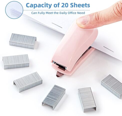 Deli Stapler, 20-50 Sheets Capacity with Staples and Staple Remover Set, Desk Stapler Office Staplers (Pink, 20 Sheet) in Kuwait