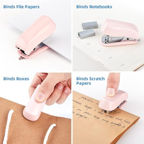 Deli Stapler, 20-50 Sheets Capacity with Staples and Staple Remover Set, Desk Stapler Office Staplers (Pink, 20 Sheet) in Kuwait