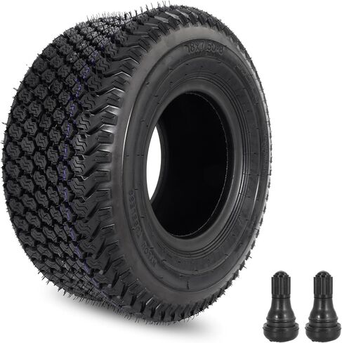 RUTU 2 Pack 18x8.5-8 إطارات عربة الجولف، إطار جرار العشب مع 4 سيقان صمام مستقيمة، إطارات بدون أنابيب مناسبة لعربات الجولف وجزازات العشب in Saudi Arabia